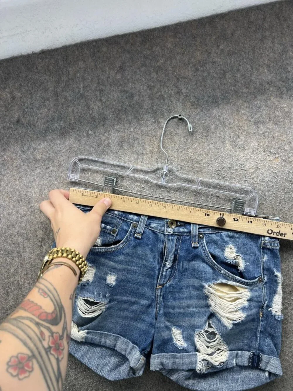 Rag & Bone Jeans Shorts Womens 25 Denim Distressed Cutoff Cuffed 3 Inseam Casual